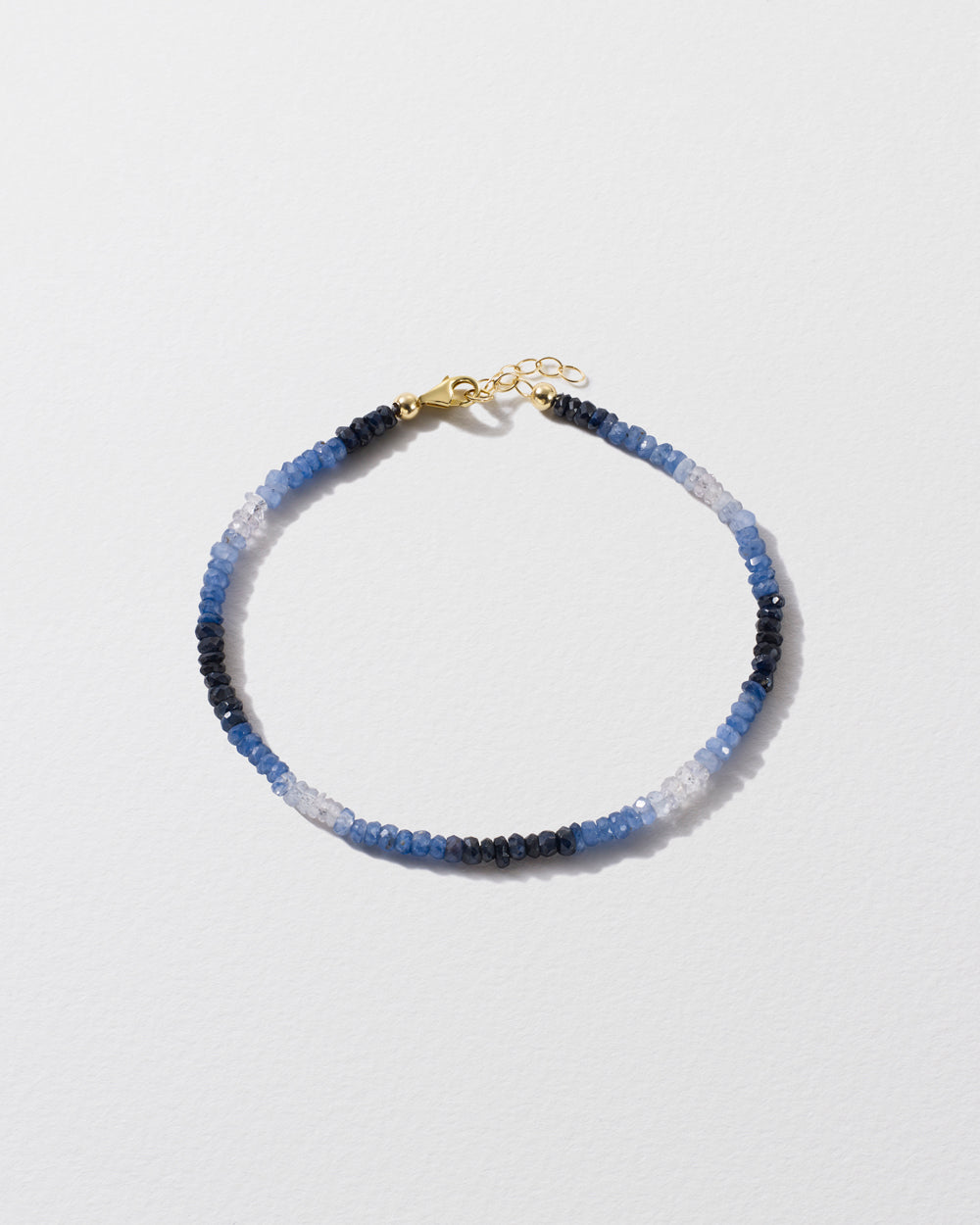 Graduated Blue Sapphire Beaded Bracelet