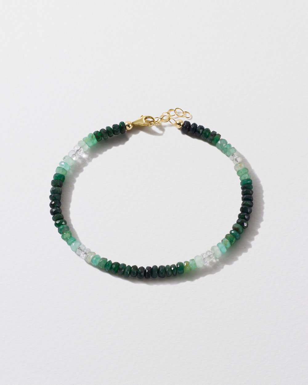 Graduated Emerald Beaded Bracelet