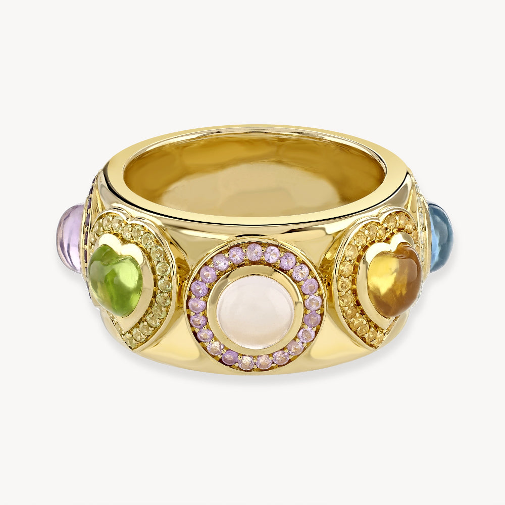 Cabochon Stone Ring / Size N