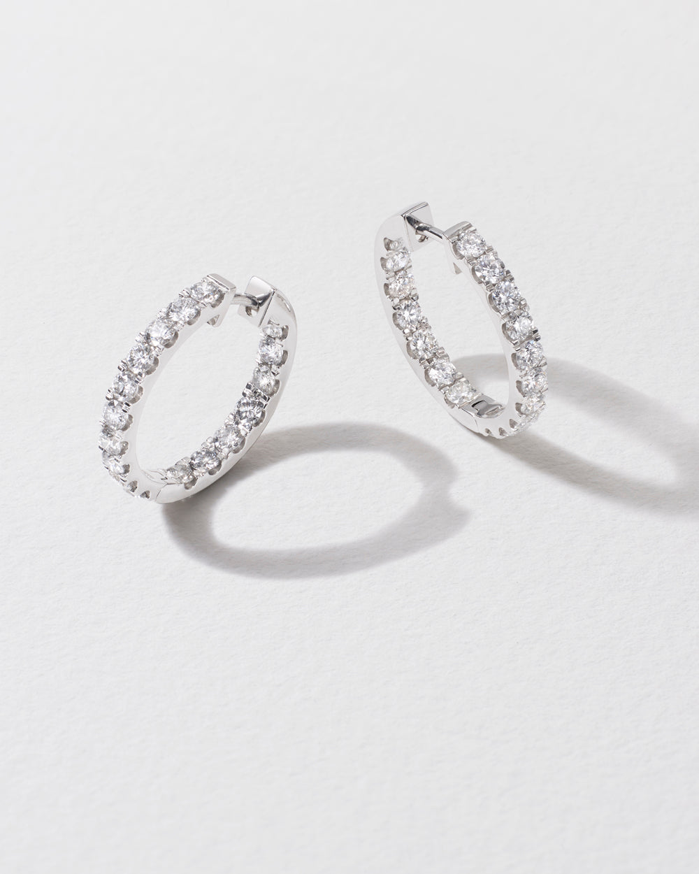 Small Mega Diamond Hoop Earrings