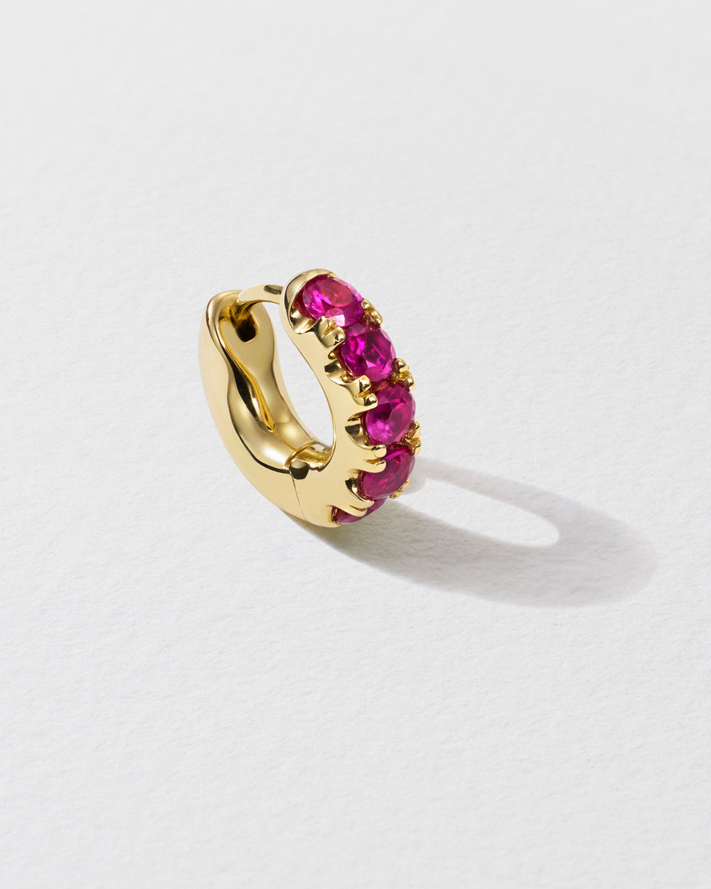 Super Duper Pink Sapphire Hoop Earring