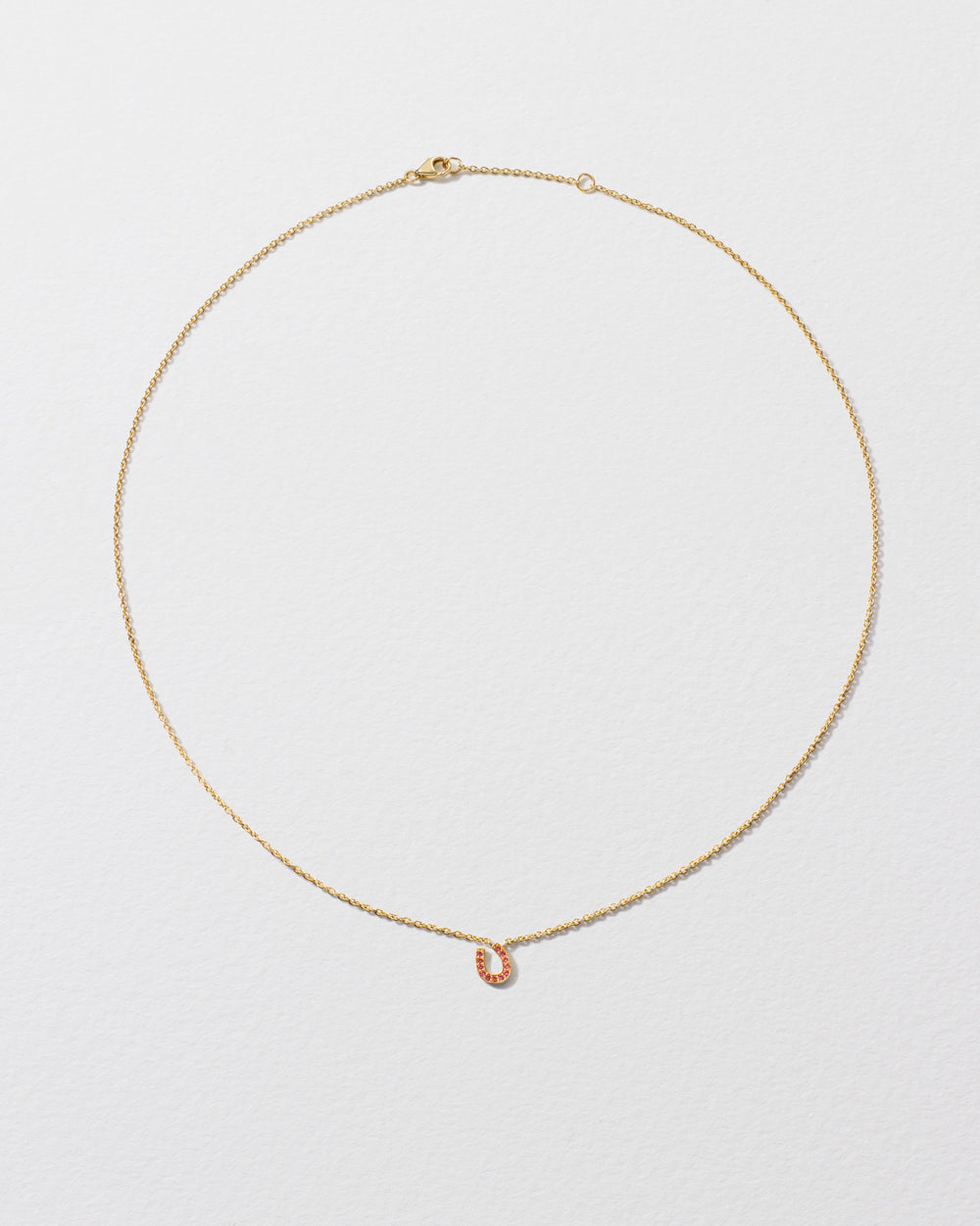 Orange Sapphire Horseshoe Icon Necklace