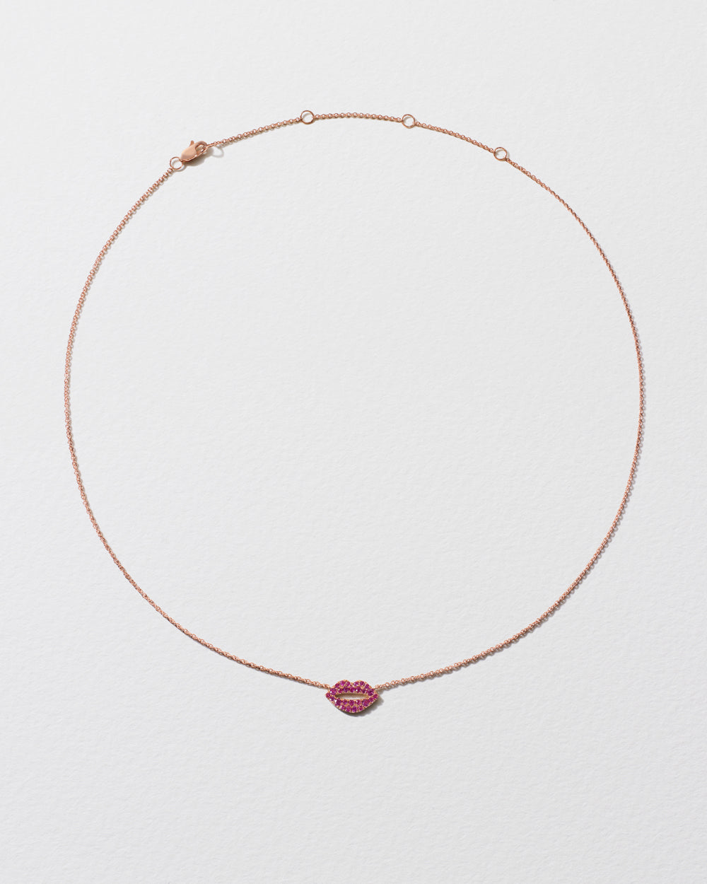 Pink Sapphire Kiss Necklace