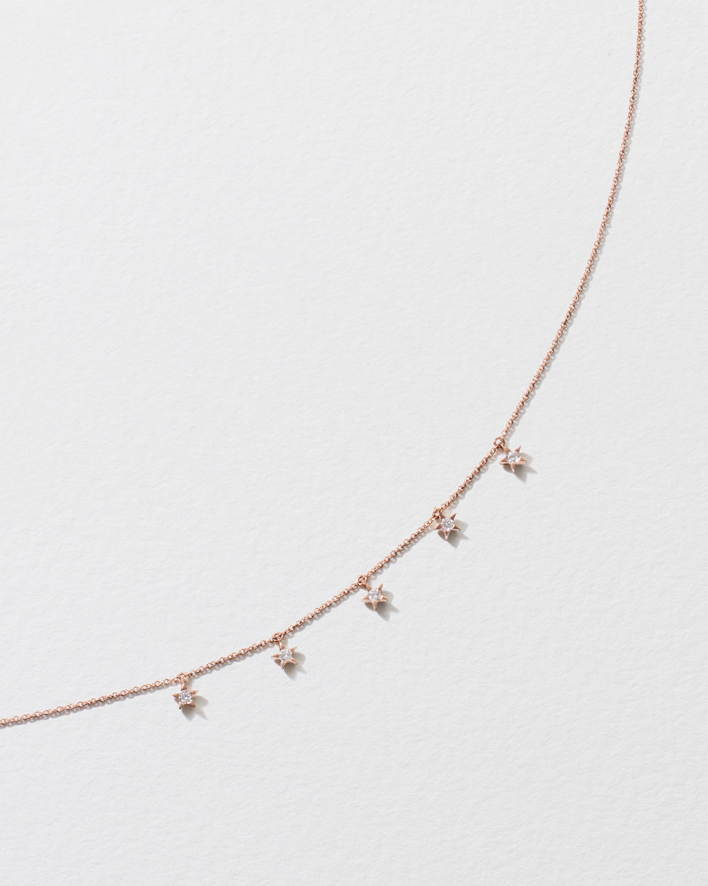 Mini Diamond Stars Necklace 14k Gold