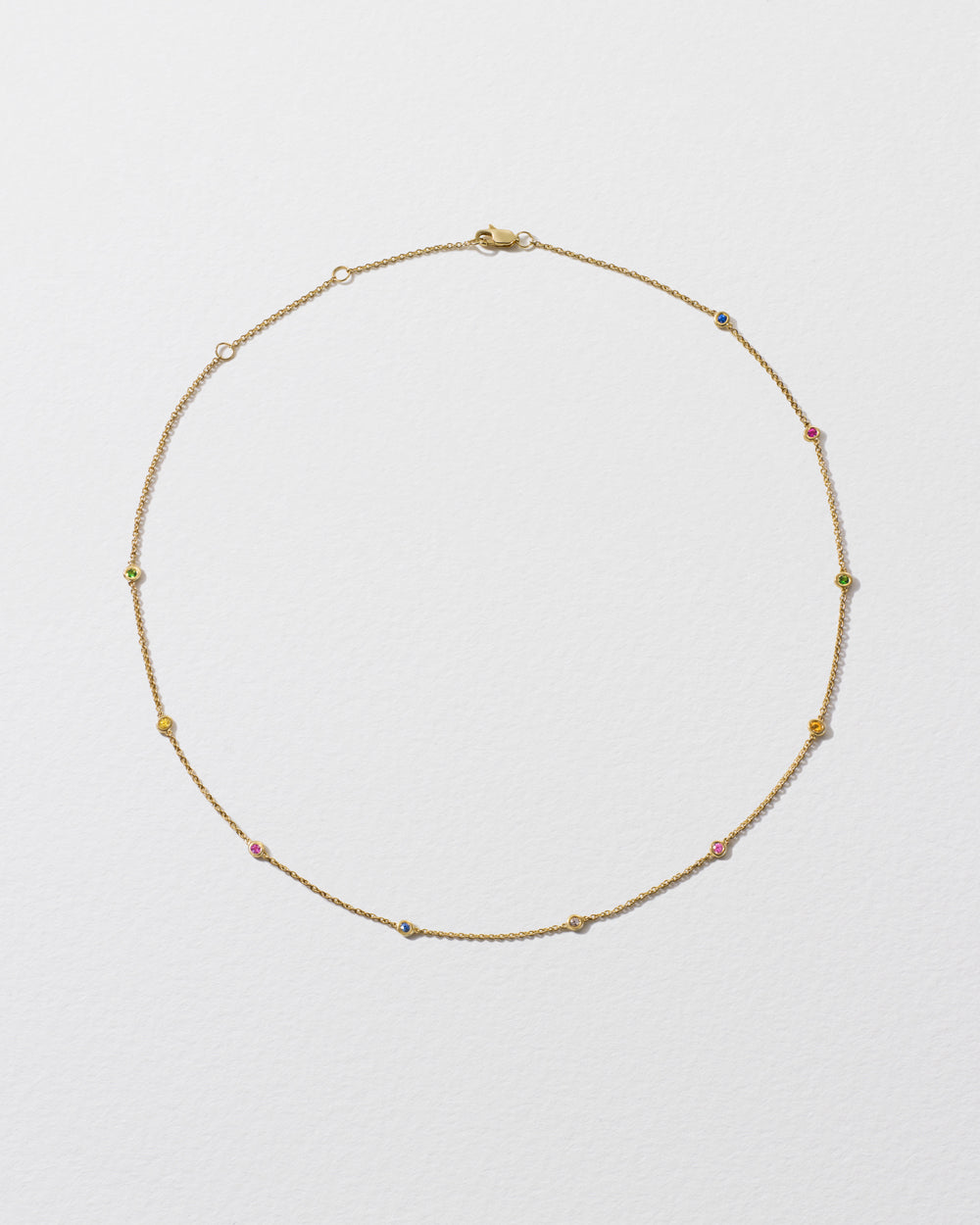 Rainbow Sapphire Skittle Necklace