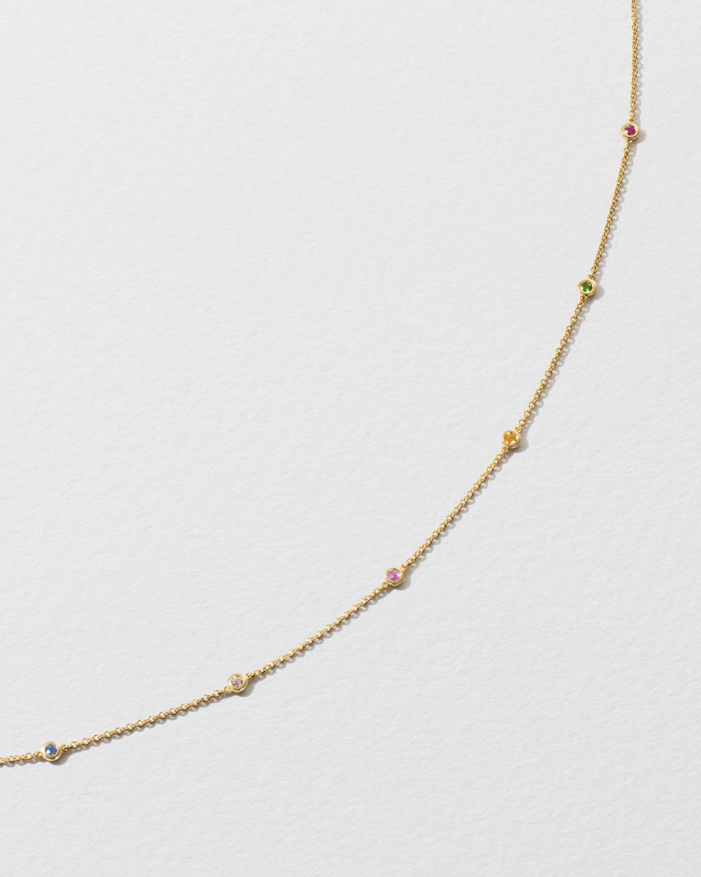 Rainbow Sapphire Skittle Necklace