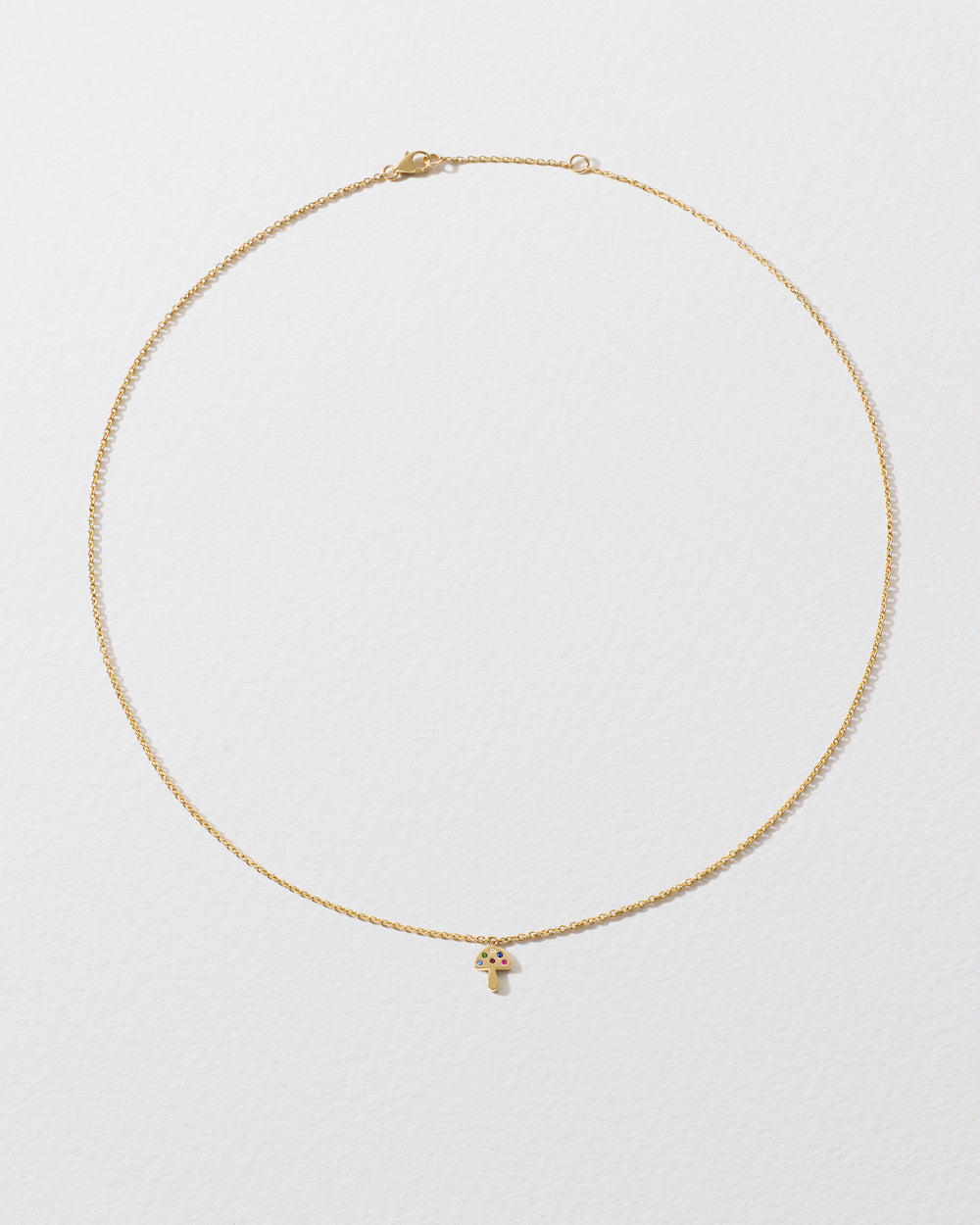 Tsavorite & Rainbow Sapphire Mushroom Icon Necklace