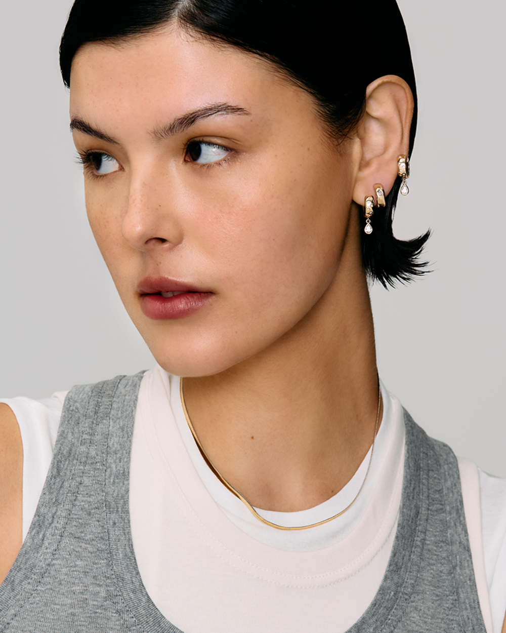 Pear Diamond Everyday Hoop Earrings