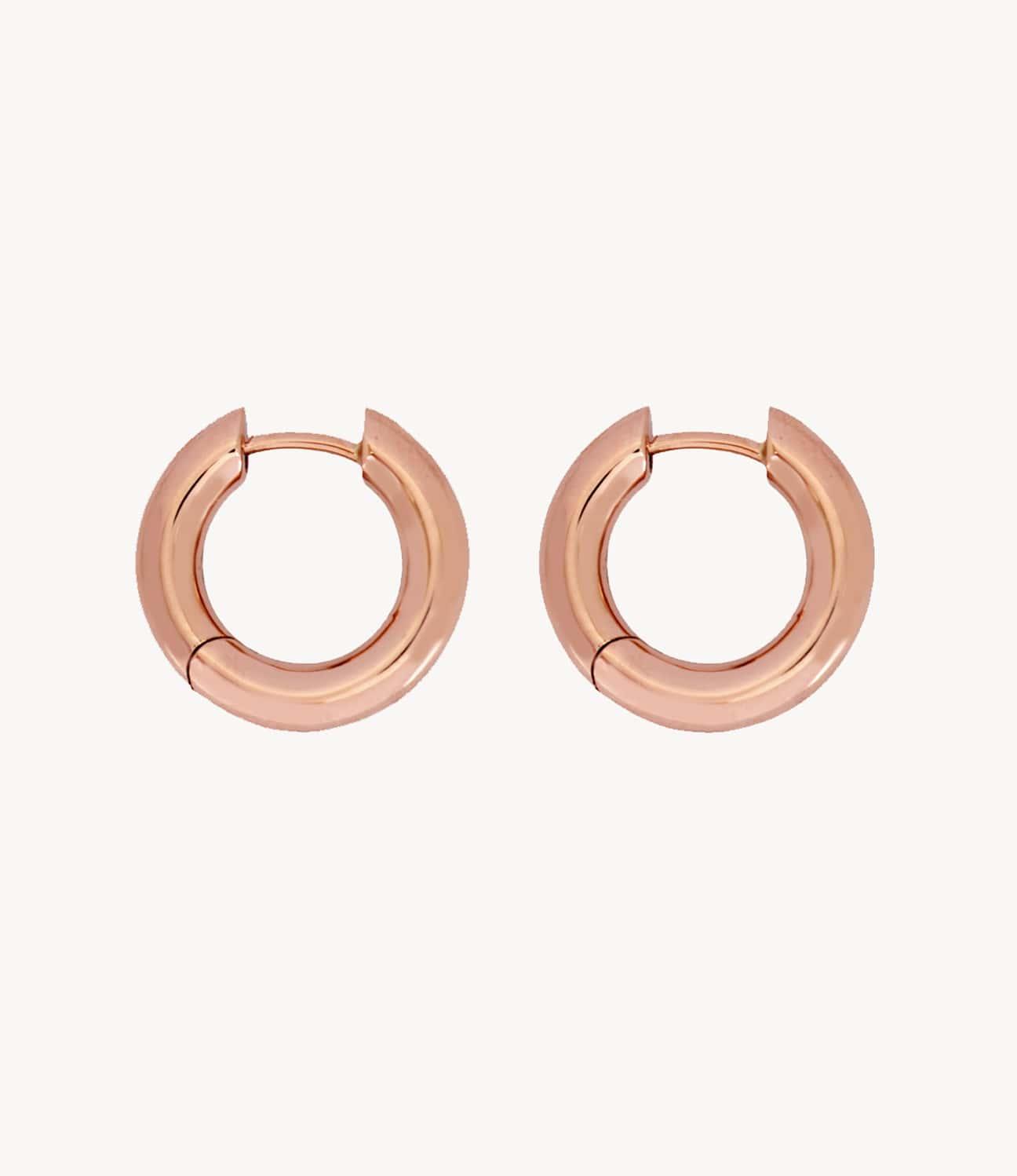 Rose gold chunky on sale hoop earrings