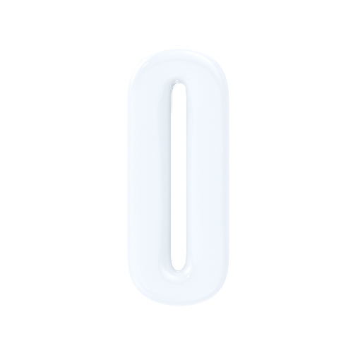 Number 0 Resin Charm