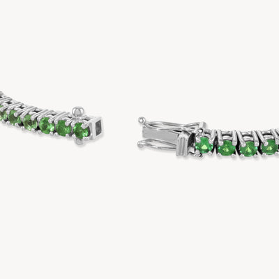 Graduated Green Sapphire Tennis Bracelet