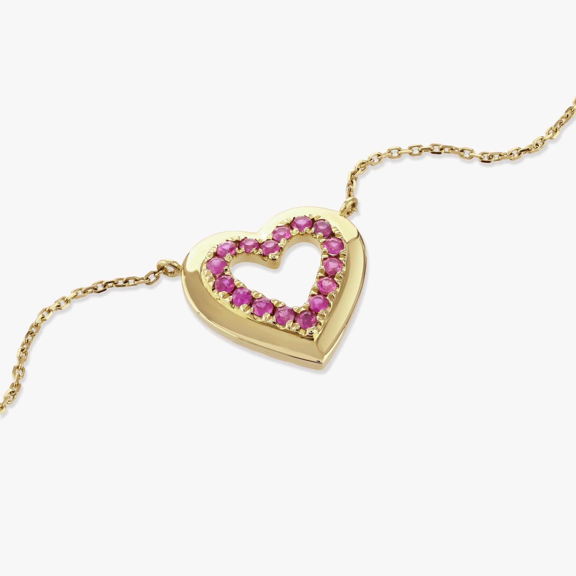 Pink Sapphire Heart Necklace