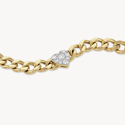 80's Chunky Diamond Heart Bracelet