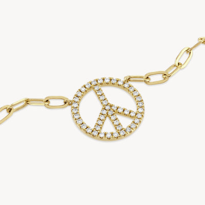 Diamond Peace Out Necklace