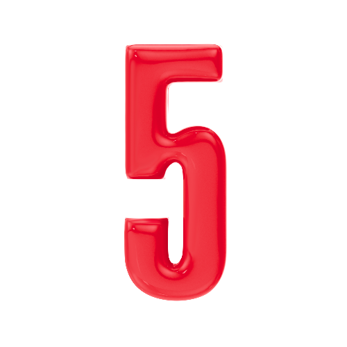 Number 5 Resin Charm