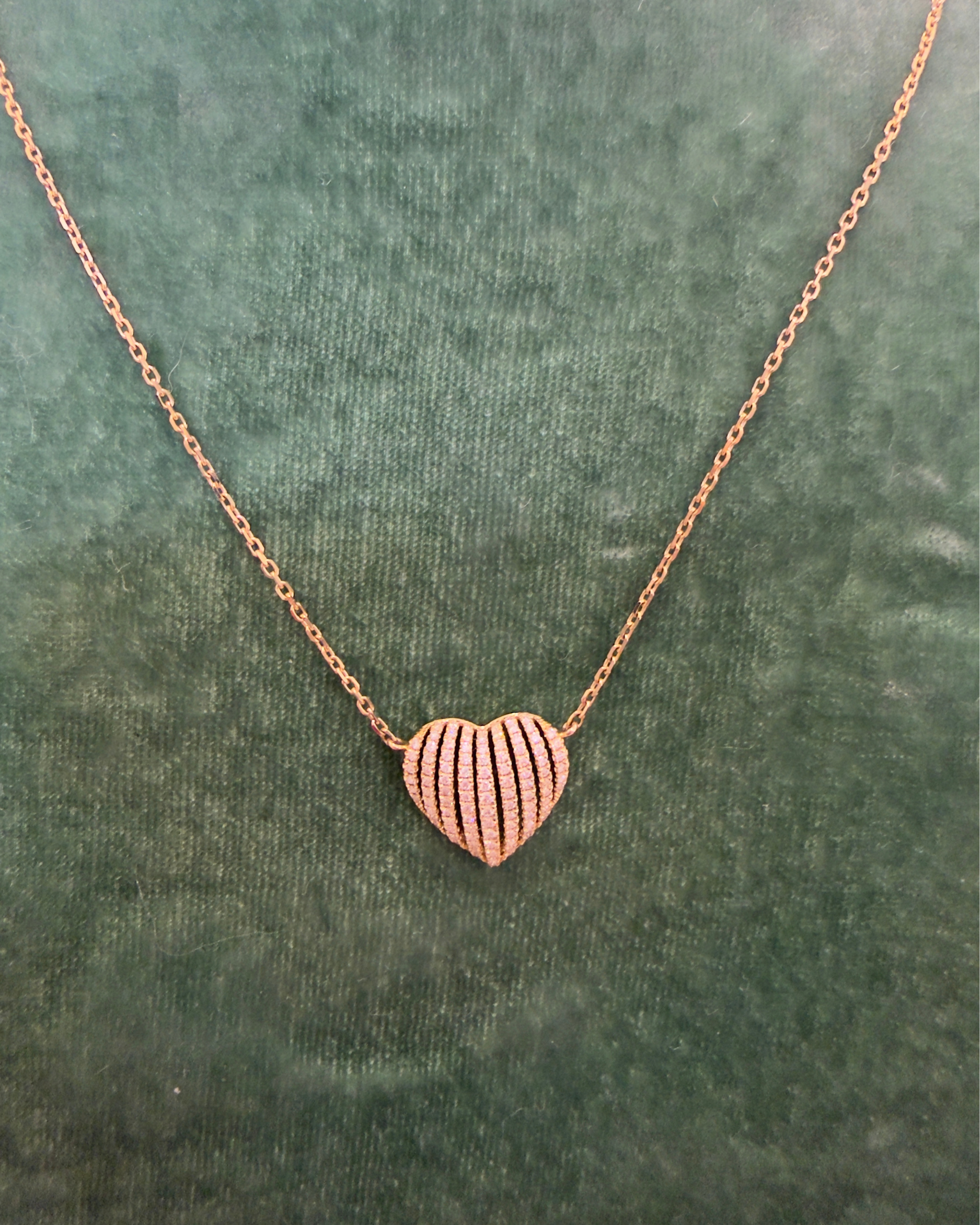 Diamond Heart Basket Necklace