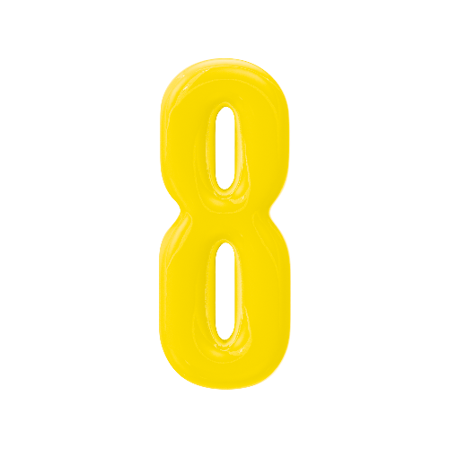 Number 8 Resin Charm