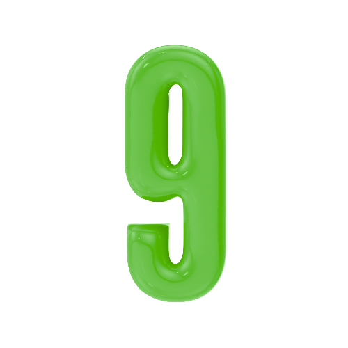 Number 9 Resin Charm