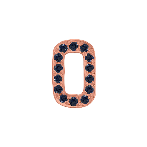Black Diamond + 14k Rose Gold Number Charm