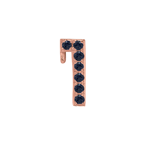 Black Diamond + 14k Rose Gold Number Charm