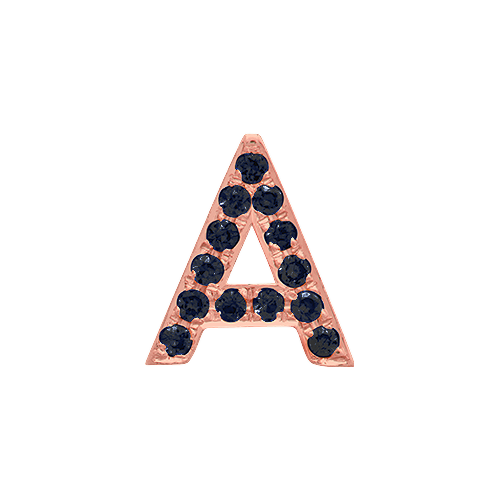 Black Diamond + 14k Rose Gold Letter Charm