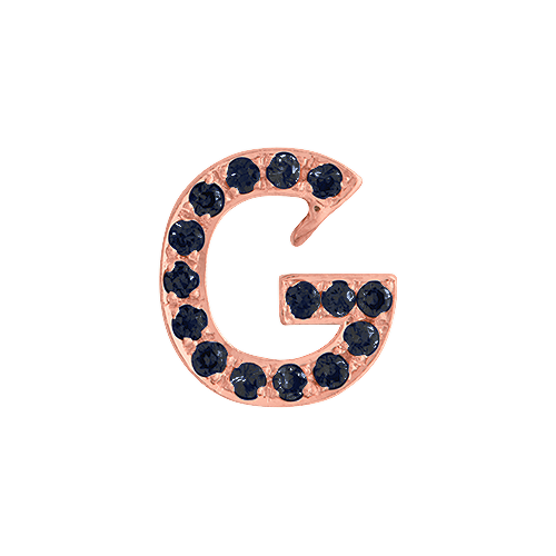 Black Diamond + 14k Rose Gold Letter Charm