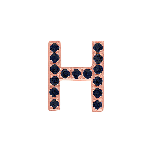 Black Diamond + 14k Rose Gold Letter Charm