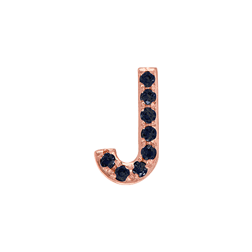 Black Diamond + 14k Rose Gold Letter Charm