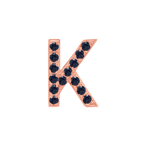 Black Diamond + 14k Rose Gold Letter Charm
