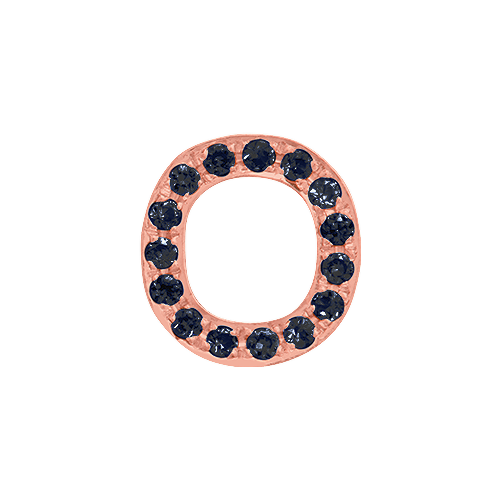 Black Diamond + 14k Rose Gold Letter Charm