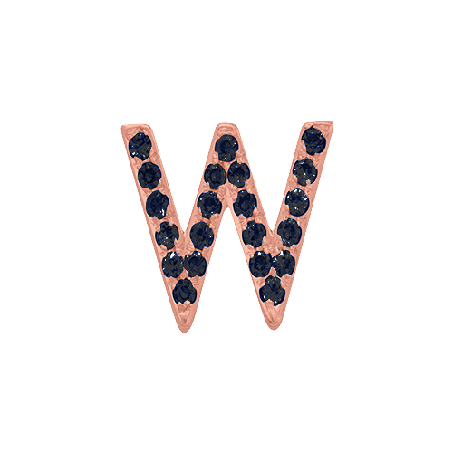 Black Diamond + 14k Rose Gold Letter Charm