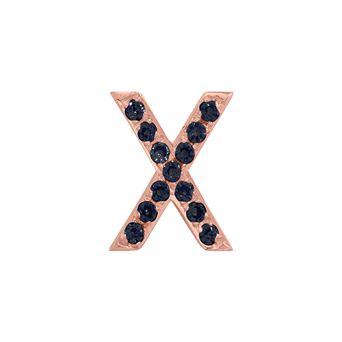 Black Diamond + 14k Rose Gold Letter Charm