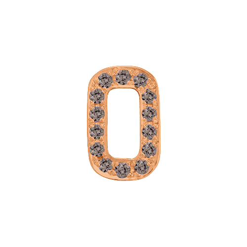 Brown Diamond + 14k Rose Gold Number Charm