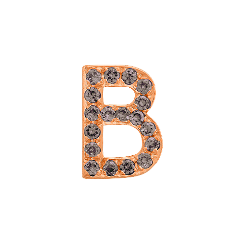 Brown Diamond + 14k Rose Gold Letter Charm