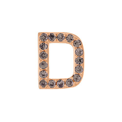 Brown Diamond + 14k Rose Gold Letter Charm