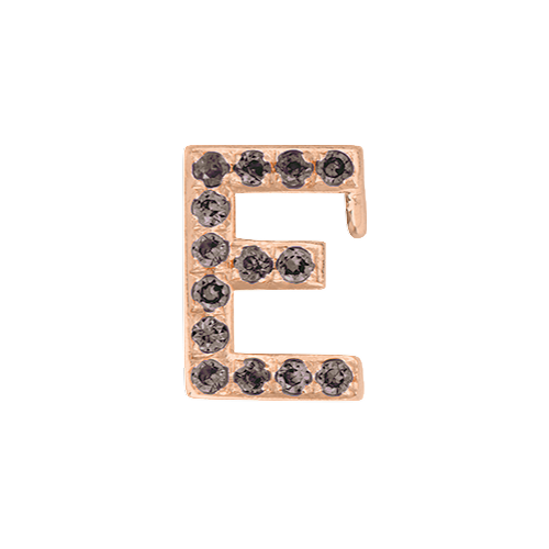 Brown Diamond + 14k Rose Gold Letter Charm