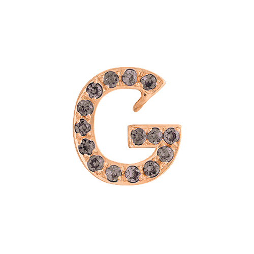 Brown Diamond + 14k Rose Gold Letter Charm