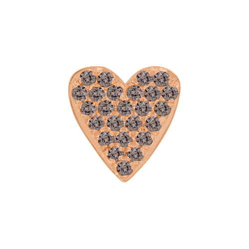 Brown Diamond + 14k Rose Gold Emoji Charm