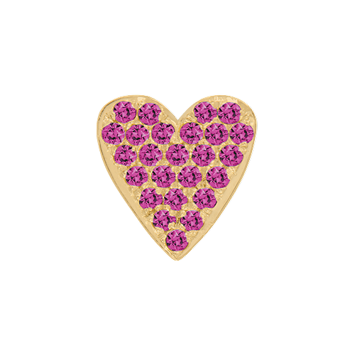 Pink Sapphire + 14k Yellow Gold Emoji Charm