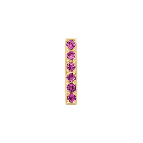 Pink Sapphire + 14k Yellow Gold Letter Charm