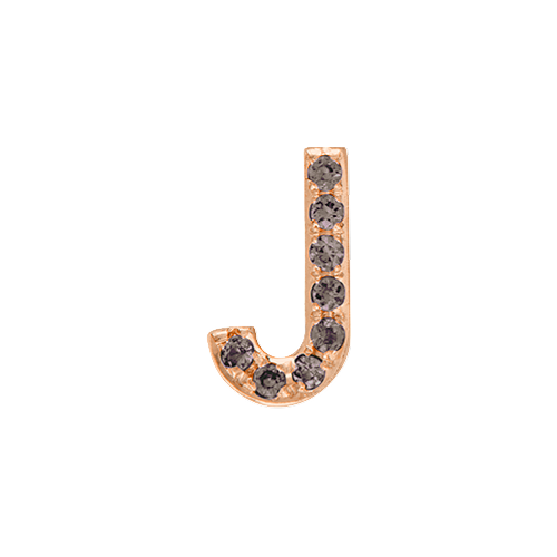 Brown Diamond + 14k Rose Gold Letter Charm