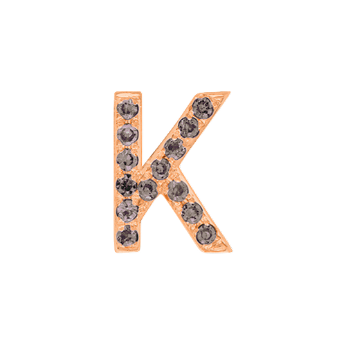 Brown Diamond + 14k Rose Gold Letter Charm