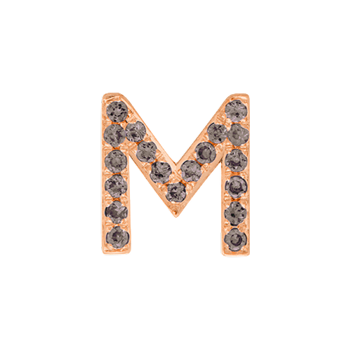 Brown Diamond + 14k Rose Gold Letter Charm