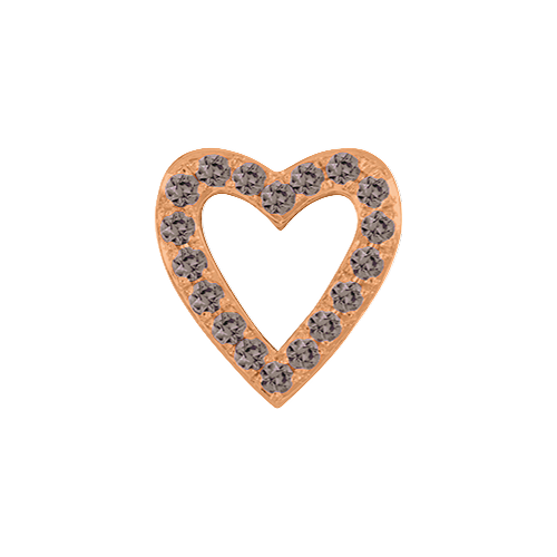 Brown Diamond + 14k Rose Gold Emoji Charm