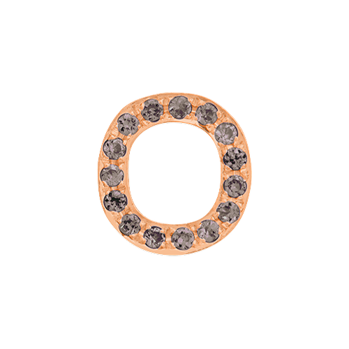 Brown Diamond + 14k Rose Gold Letter Charm