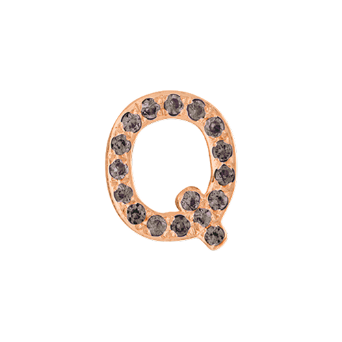 Brown Diamond + 14k Rose Gold Letter Charm