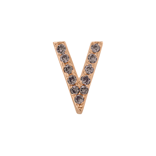 Brown Diamond + 14k Rose Gold Letter Charm