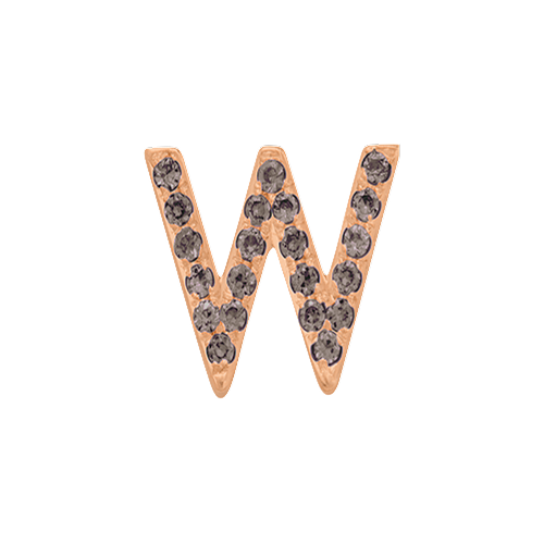 Brown Diamond + 14k Rose Gold Letter Charm