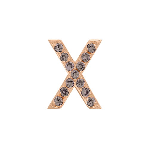 Brown Diamond + 14k Rose Gold Letter Charm