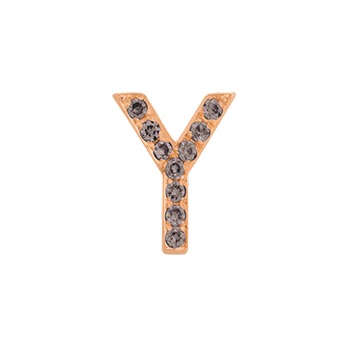 Brown Diamond + 14k Rose Gold Letter Charm